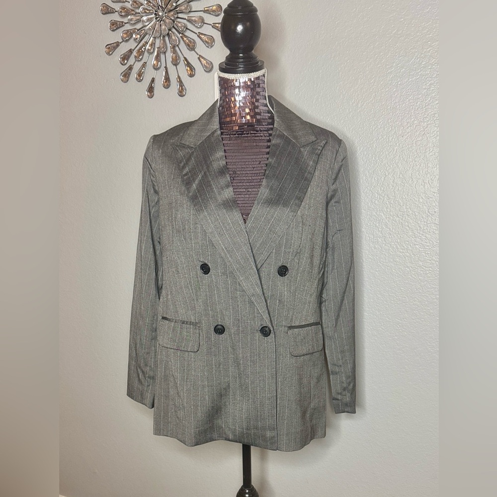 a new day Gray Pinstripe Blazer - Picture 2 of 7